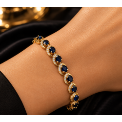 Pre Owned 18ct Sapphire and Diamond Bracelet ZC181